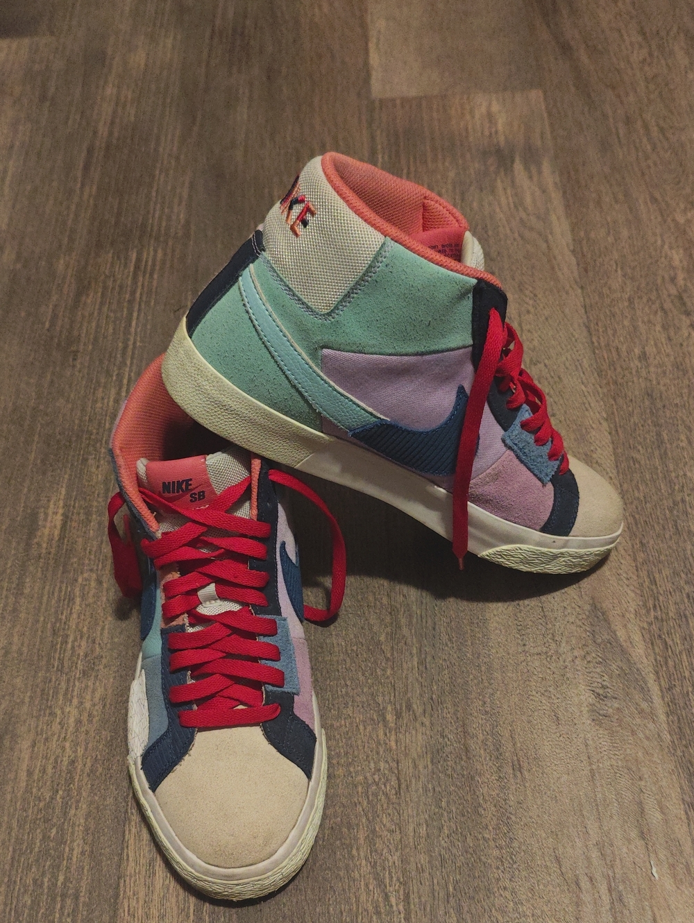 Nike High-Top Sneakers in Navy, Red, Pink, Teal